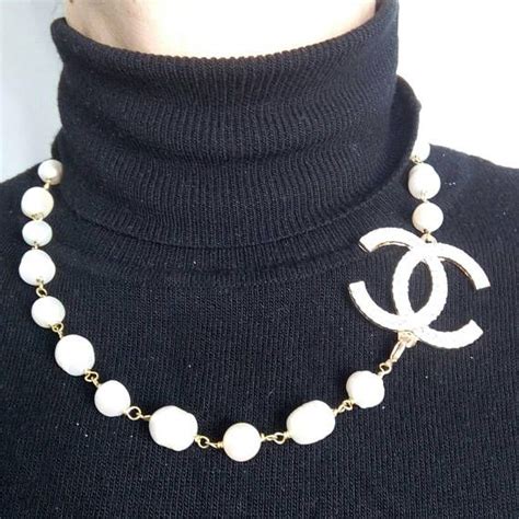 collana di perle alla chanel|Collane Chanel per Donna .